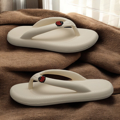 house of common Women Flip Flops(Off White , 8)