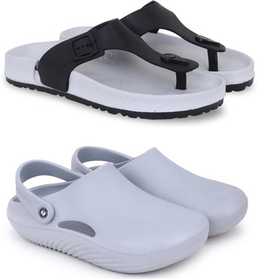 KAPYANSH Men Slippers(Grey, Grey , 6)