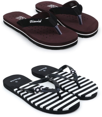 Feens Women Stylish and Comfortable Trending Super Soft Flat Ortho Care Diabetic Comfort Slippers(Maroon, Black , 7)