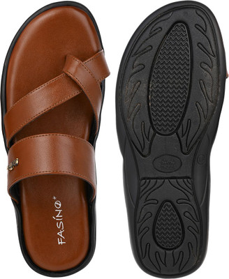 FASINO Men Slippers(Tan , 7)