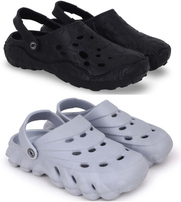 Kapani Fashion Men Slippers(Black, Grey , 8)