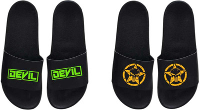 nvisan Men Slides(Green, Yellow , 9)