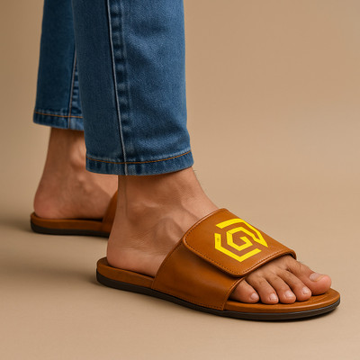 GOODREED Men Slides(Tan , 8)