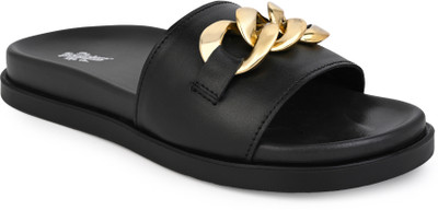 Roadster Women Slides(Black , 6)