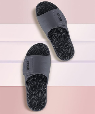 Slider style Men Accupressure Orthopedic Comfortable Soft Trending Stylish Slip-On Slides(Grey , 9)