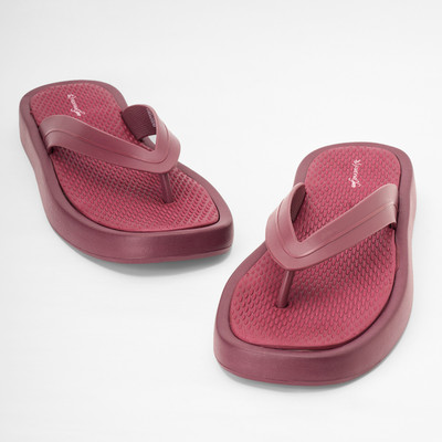 Forever Glam By Pantaloons Women Flip Flops(Red , 5)