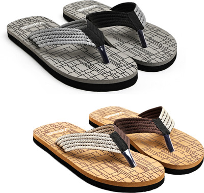 VAHMAH Men Slippers(Grey, Tan, Brown , 6)