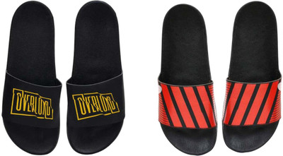 nvisan Men Slides(Red, Yellow , 9)