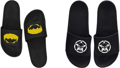 nvisan Men Slides(Yellow, White, Black , 7)