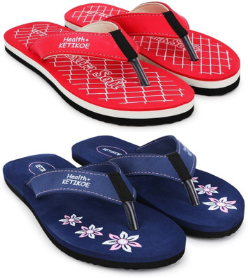 KETIKOE Women's Slipper Ortho-Care Trending Colorful Printed Chappal (Pack of 1) Slippers