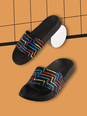 Shoe Mate Men Slides(Black , 7)