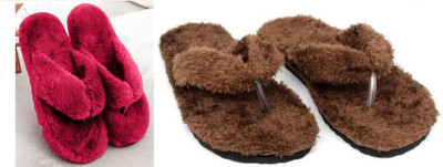 rexizone Women Flip Flops(Brown, Maroon , 6)