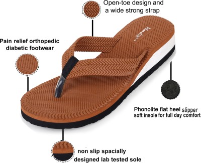 Phonolite Women Flip Flops(Brown , 5)