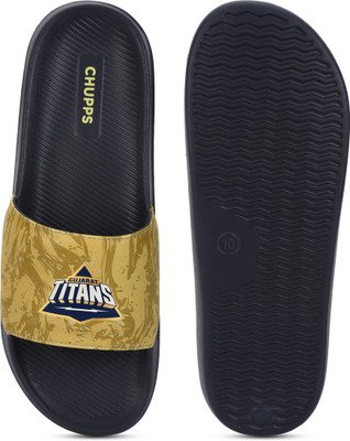 Chupps Men Gt Hero Gold Slides Slippers Soft FootbedLightweight Flip Flops For Slides(Gold , 9)