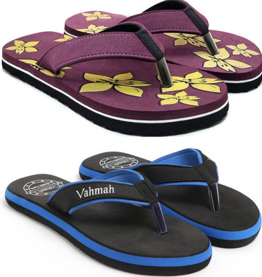 VAHMAH Women Slippers(Purple, Blue , 8)