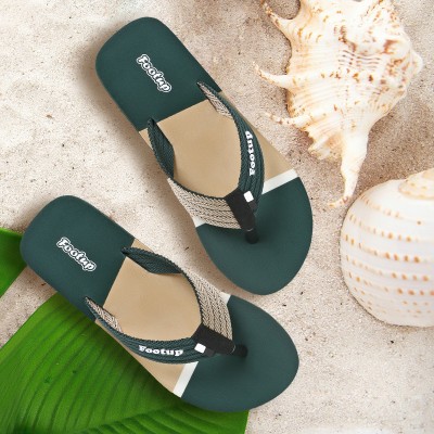 Footup Men Comfortable|Ultra-Light|Stylish and Trendy|Flip Flops for Slippers(Green , 6)