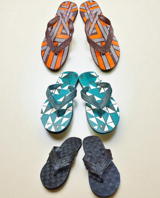 Mikro Men Slippers(Orange, Blue, Black , 5)