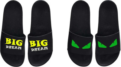 nvisan Men Slides(Yellow, Green , 7)