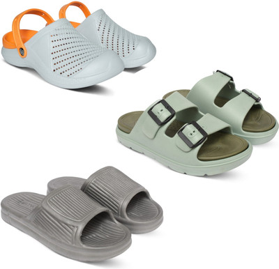 Acorn Men Slides(Orange, Olive, Grey , 10)