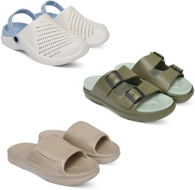 Acorn Men Slides(Blue, Olive, Beige, White , 10)