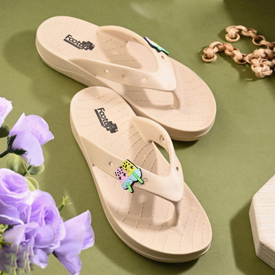 Footup Women Super Soft|Orthopedic|Comfortable|Lightweight|Diabetic Slippers(Beige , 7)
