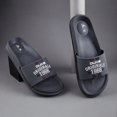 DUKE Men Slides(Grey , 7)