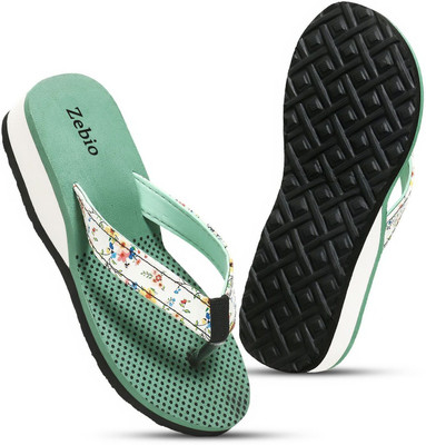 zebio Women Womens Soft Ortho Slippers | Daily Use Anti-Skid Ladies Flip Flops Flip Flops(Green , 5)