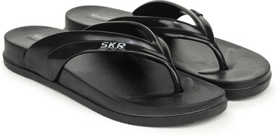 Skyultra Women Flip Flops(Black , 6)