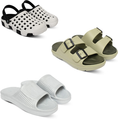 Acorn Men Slides(White, Beige, White , 6)