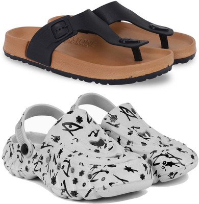 Pampy Angel Men Slippers(Beige, Grey , 6)