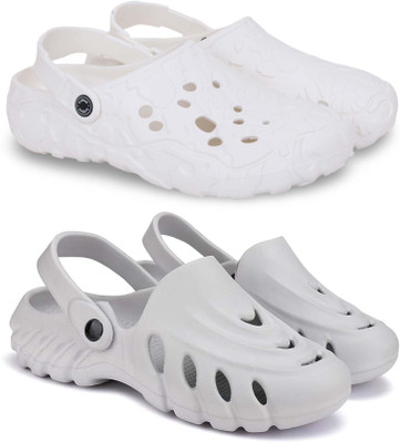 Kapani Fashion Men Clogs(White, Grey , 6)
