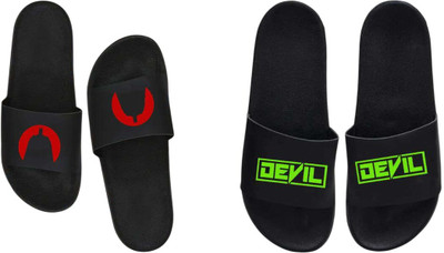 nvisan Men Slides(Red, Green, Black , 7)
