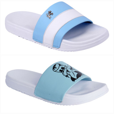 Foot Print Men Slides(Multicolor , 6)