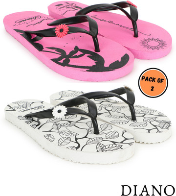 diano Women Flip Flops(Multicolor , 6)