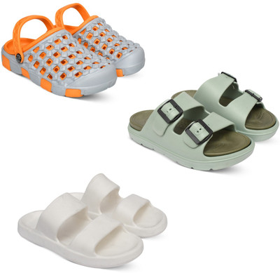 Acorn Men Slides(Orange, Olive, White, Grey , 10)