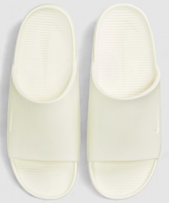 NIKE Men Calm Slides(White , 7)