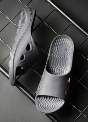 slipover Men Slides(Grey , 8)