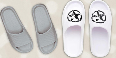Shoepro Men Slides(Grey, Off White , 7)