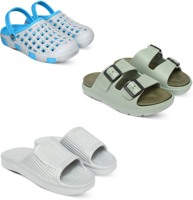 Acorn Men Slides(Blue, Olive, White , 9)