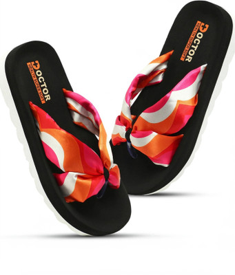 DOCTOR HEALTH Women Extra soft|Soft|Orthopedic|Comfortable|Ultra Soft|Slippers Flip Flops(Black , 5)