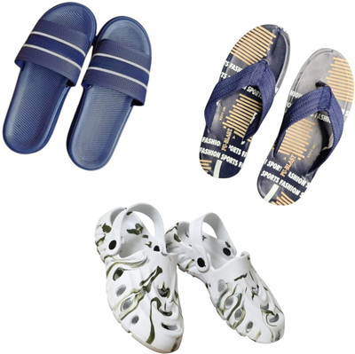 BLIBBERS Men Slippers(Blue, Blue, White , 8)