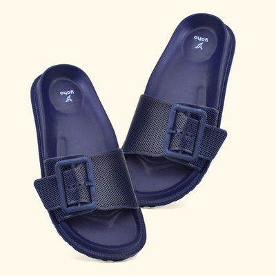 yoho Women Slides(Blue , 8)