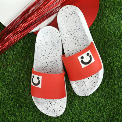 Mochites Men Slides(Red, White , 7)