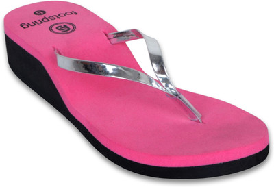 Footspring Women Slippers(Pink , 7)