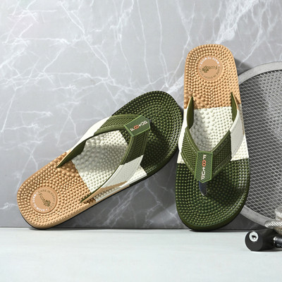 Footup Men Super Soft|Orthopedic|Comfortable|Lightweight|Diabetic Slippers(Olive , 6)