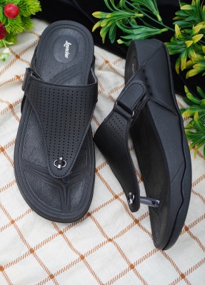 LEONCINO Men Men's slippers|Sandal|Doctor padding|high comfort|3 color option Slippers(Black 9)