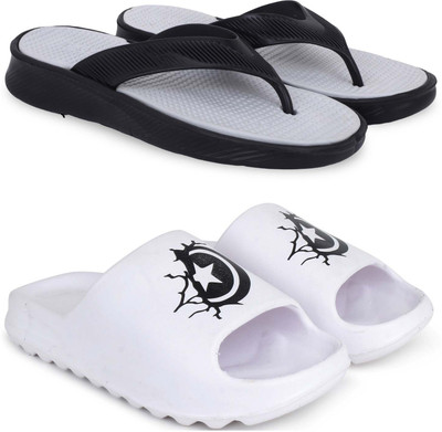 Kapani Fashion Men Slippers(Grey, White , 6)