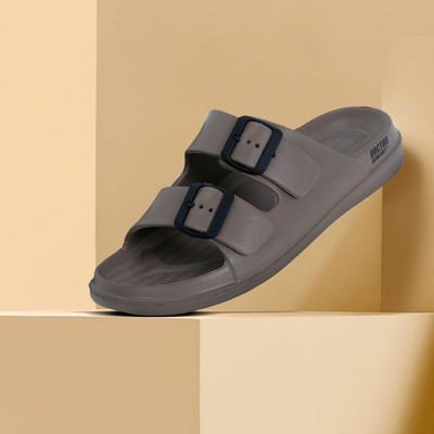 DOCTOR EXTRA SOFT Men Men's Classic Cushion Sliders/Slippers with Adjustable Buckle Strap Adult D-505 Slides(Brown , 7)