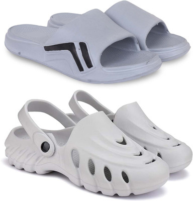 Pampy Angel Men Slippers(Grey, Grey , 9)