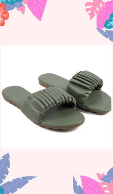 raj-rajeshwari collection Women Slides(Green , 6)